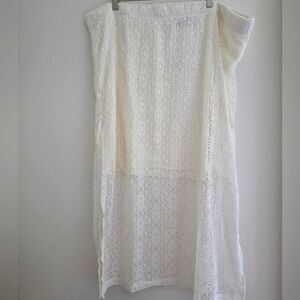 G By Giuliana Soft White Lace Midi Skirt With Side Slits Sz. 3X‎